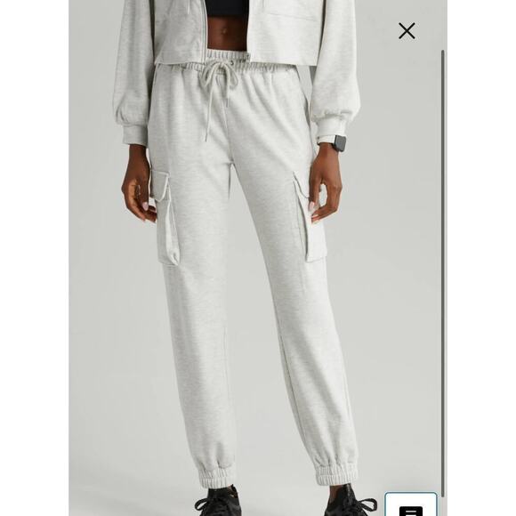 Zella Grey Pocket Cozy Utility Cargo Jogger Sweatpants Size XS - Picture 1 of 9